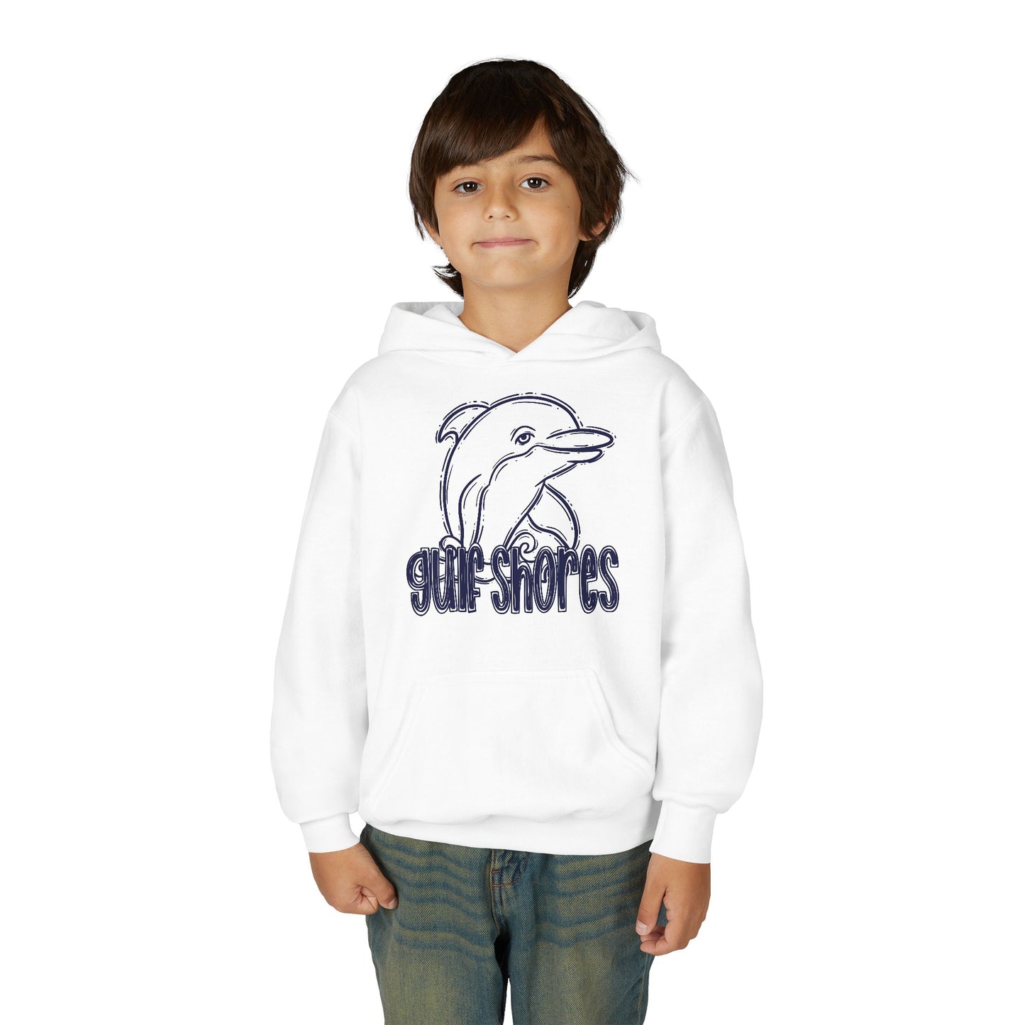 Youth Dolphins Sketch Hoodie - Gildan