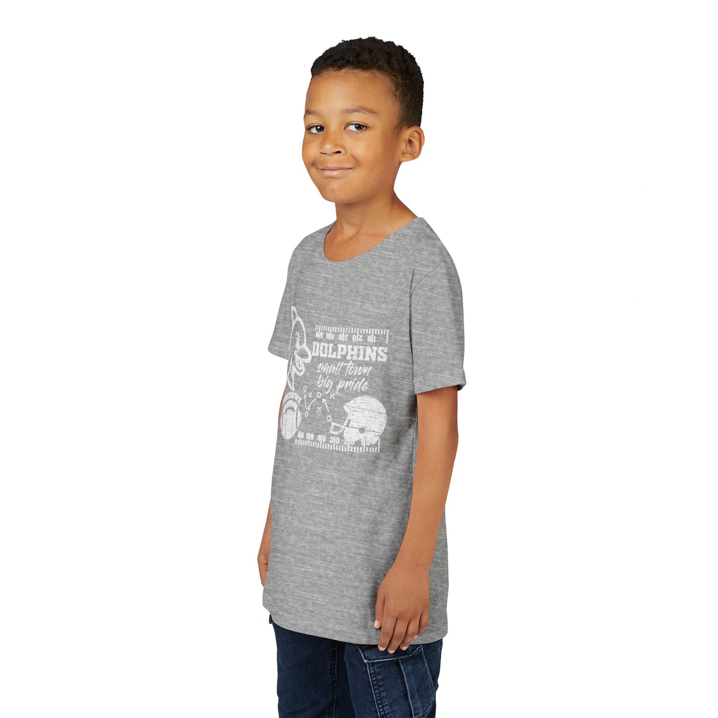 Youth Dolphin Football Tee - Bella Canvas
