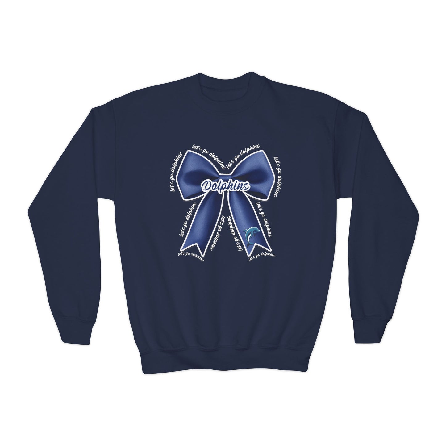 Youth Coquette We Are The Dolphins Bow Sweatshirt