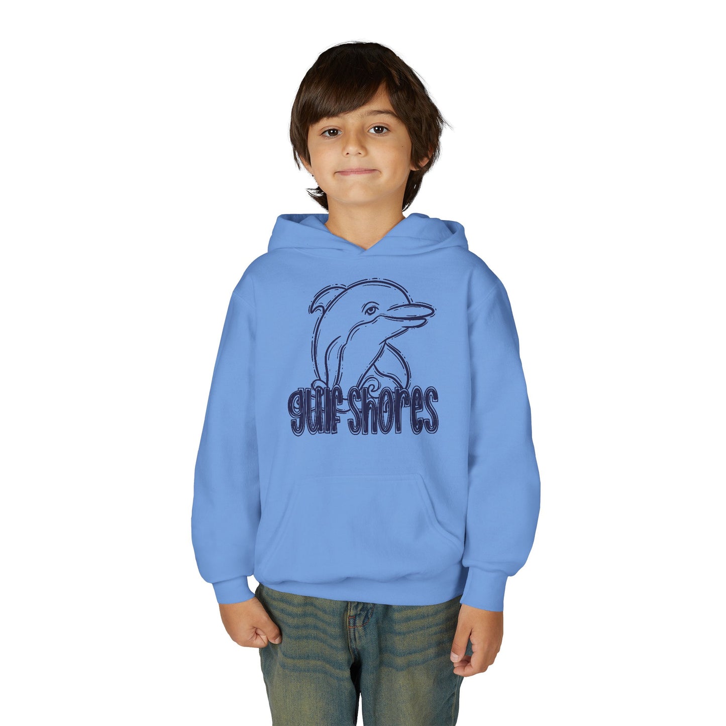 Youth Dolphins Sketch Hoodie - Gildan