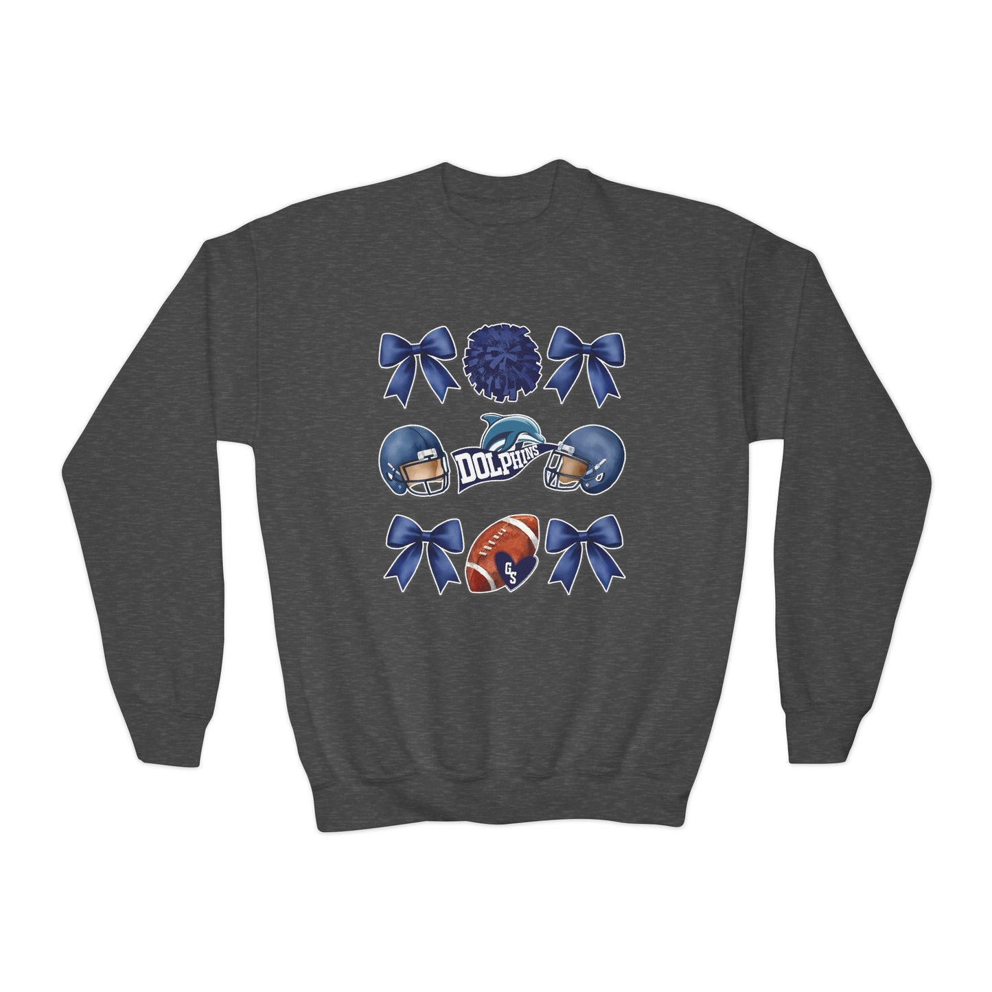 Coquette Bow Pennant Football Sweatshirt