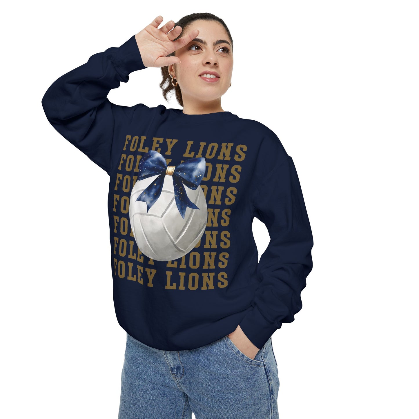 Foley Lions Volleyball Coquette Sweatshirt - Comfort Colors