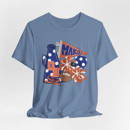 Adult Mega Makos Spirit Football Tee - Bella Canvas