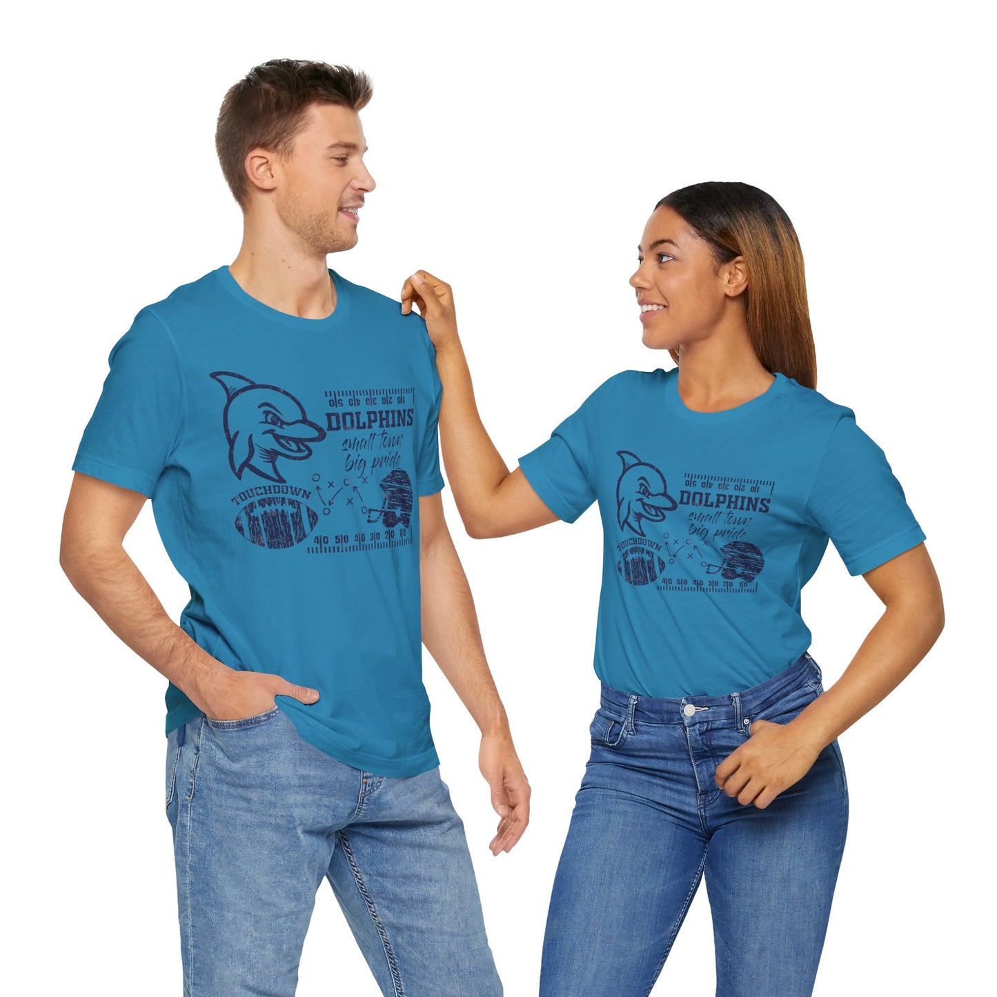 Adult Dolphin Football Tee - Bella Canvas