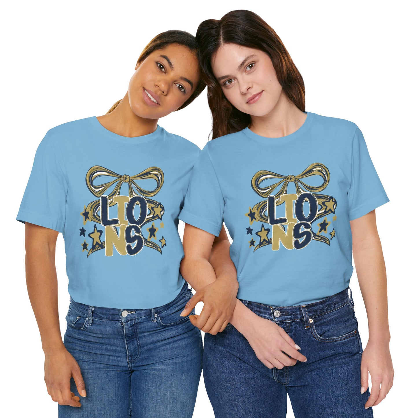 Lions Twirly Ribbon Tee - Bella Canvas