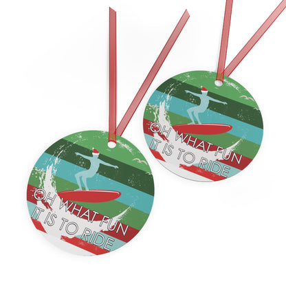 Surfing Santa Ornaments