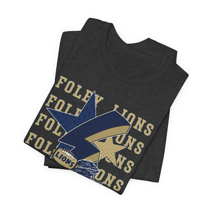 Lions Football, Stars, Lightning Graphic Tee - Bella Canvas
