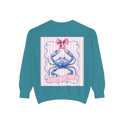 Adult Ono Island Preppy Crab Sweatshirt - Comfort Colors