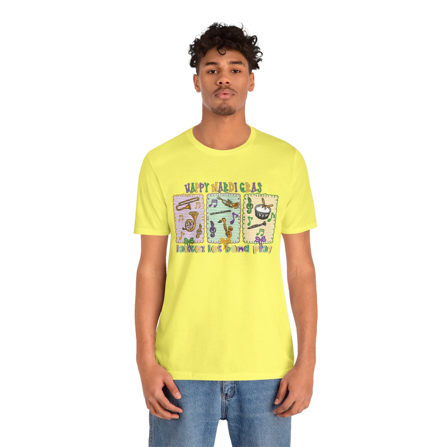 Mardi Gras T-Shirt — "Happy Mardi Gras" Carnival Mask & Beads Celebration Tee