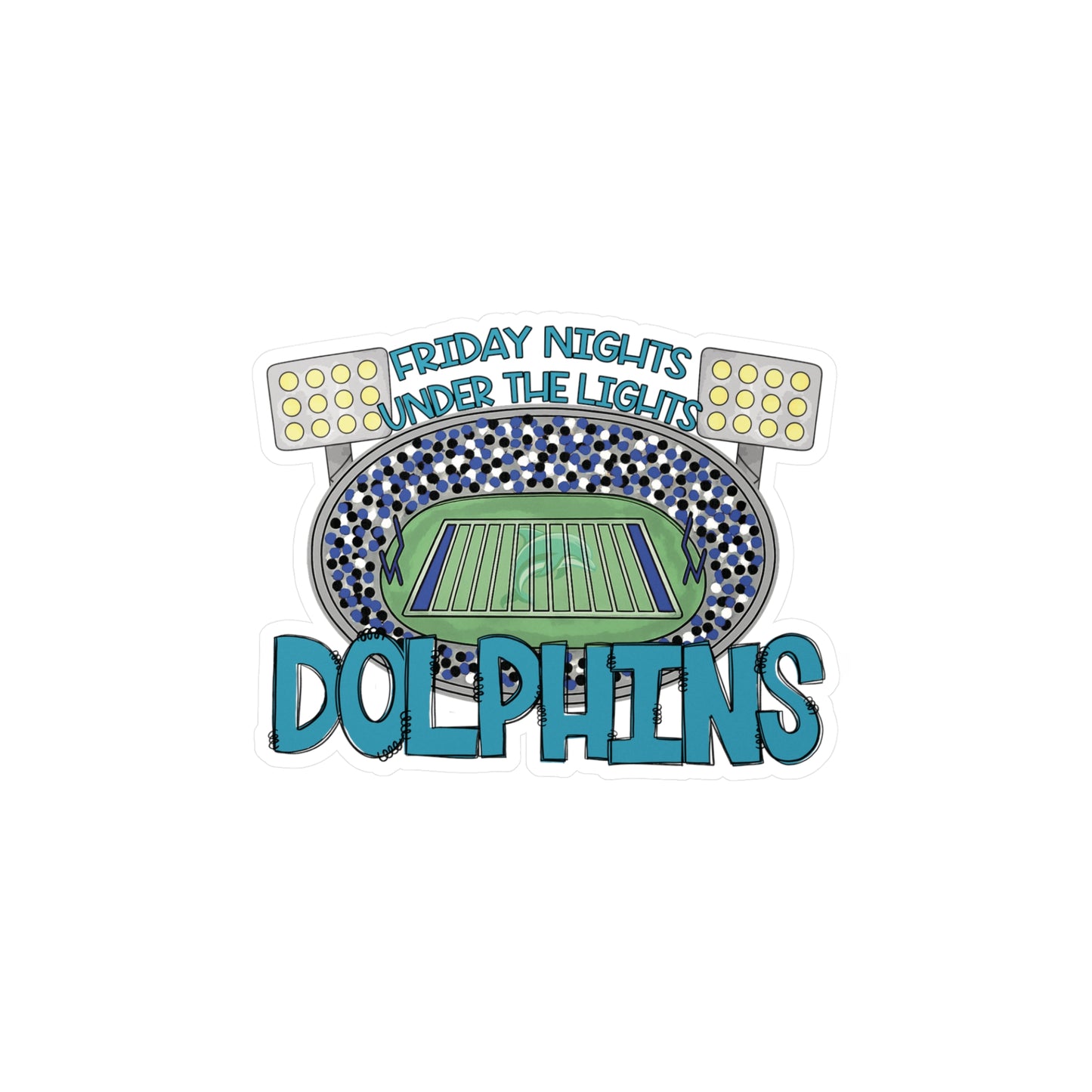 Dolphins Friday Night Lights Vinyl Decals,