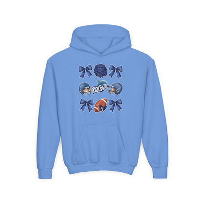 Youth Dolphins Coquette Football Hoodie