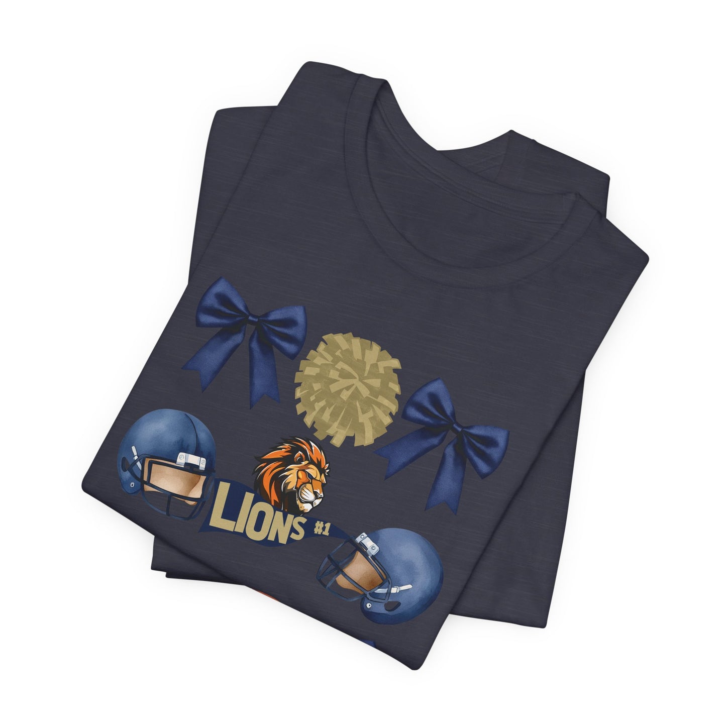 Lions Coquette Football Cheer Tee - Bella Canvas