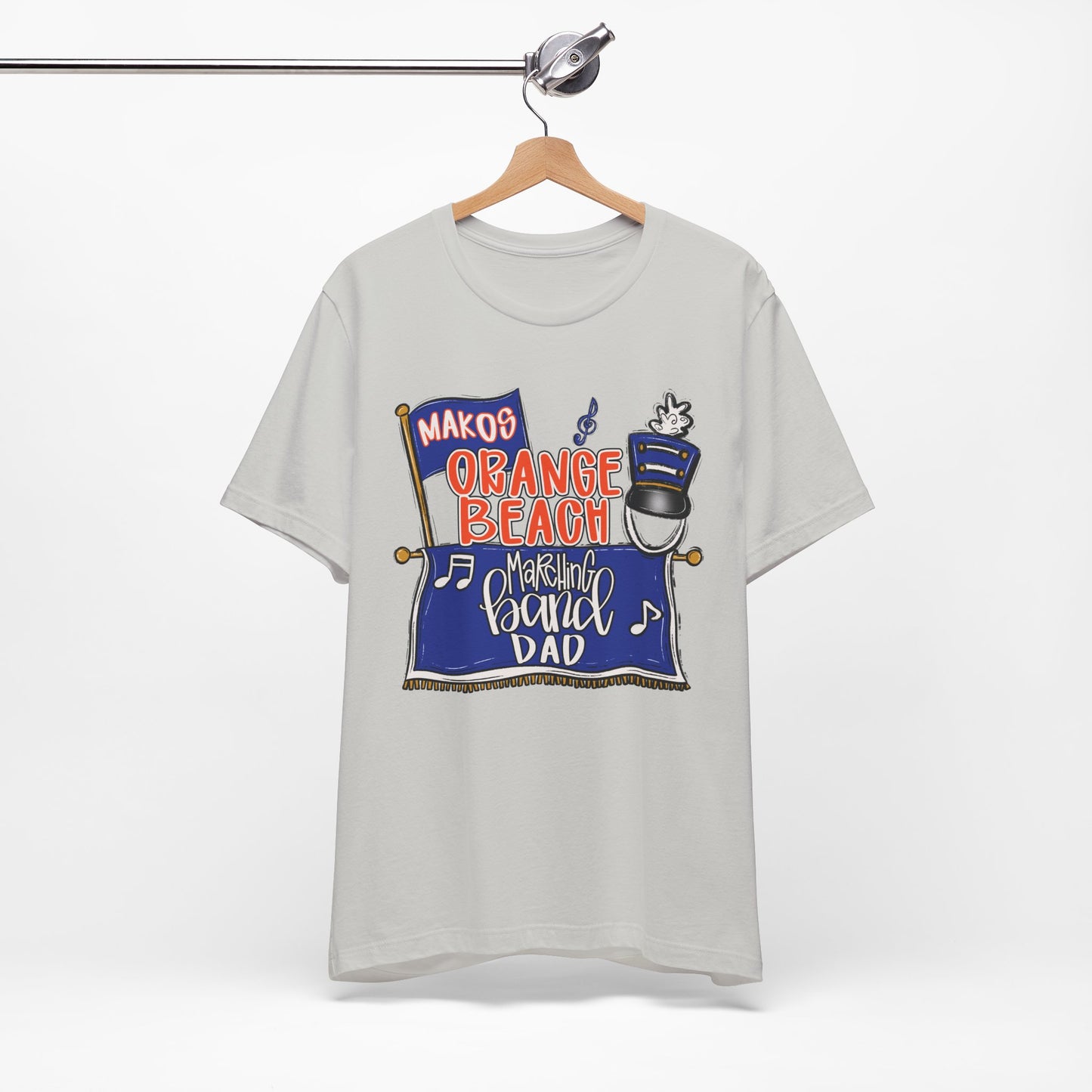 Adult Orange Beach Dad Band Tee - Bella Canvas