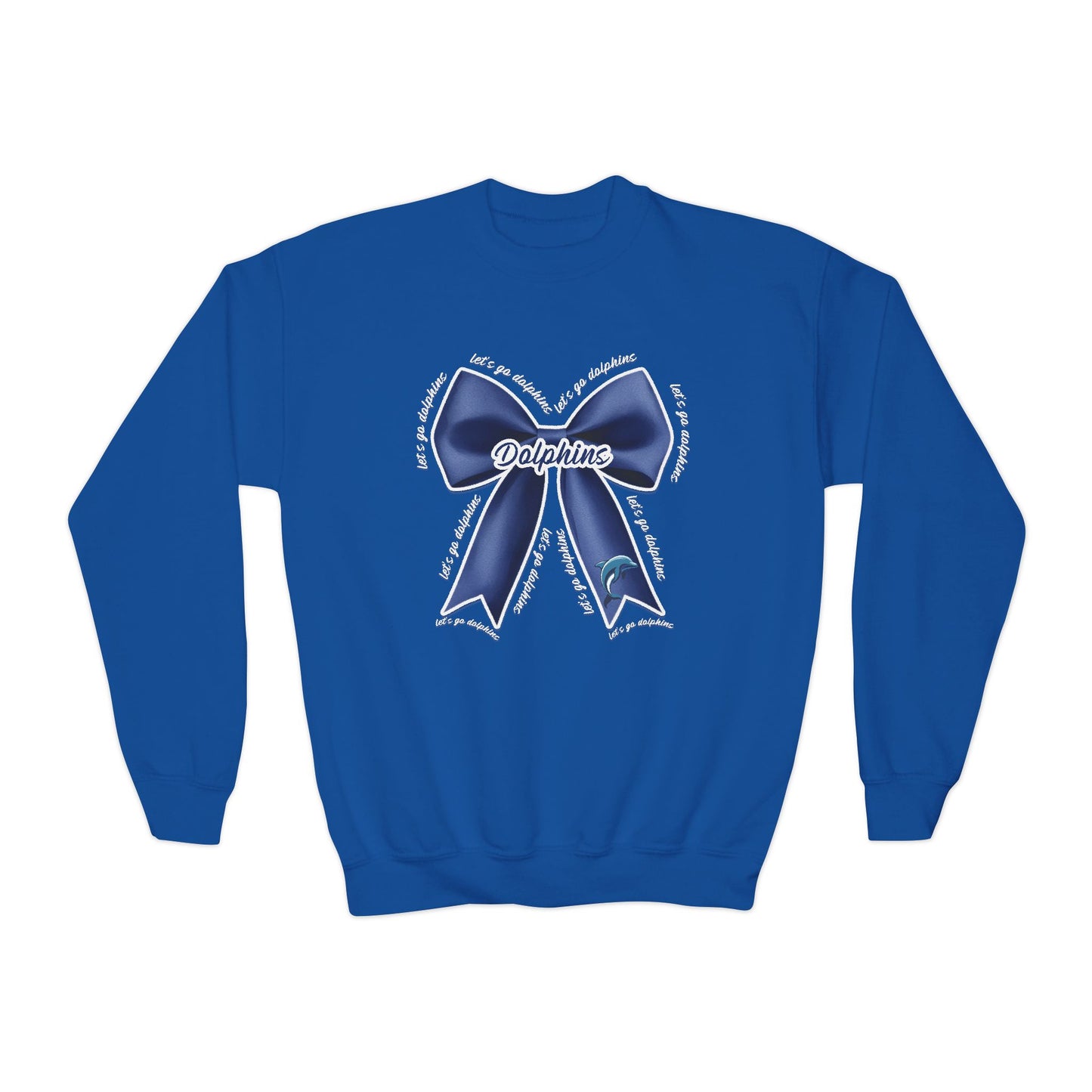 Youth Coquette We Are The Dolphins Bow Sweatshirt