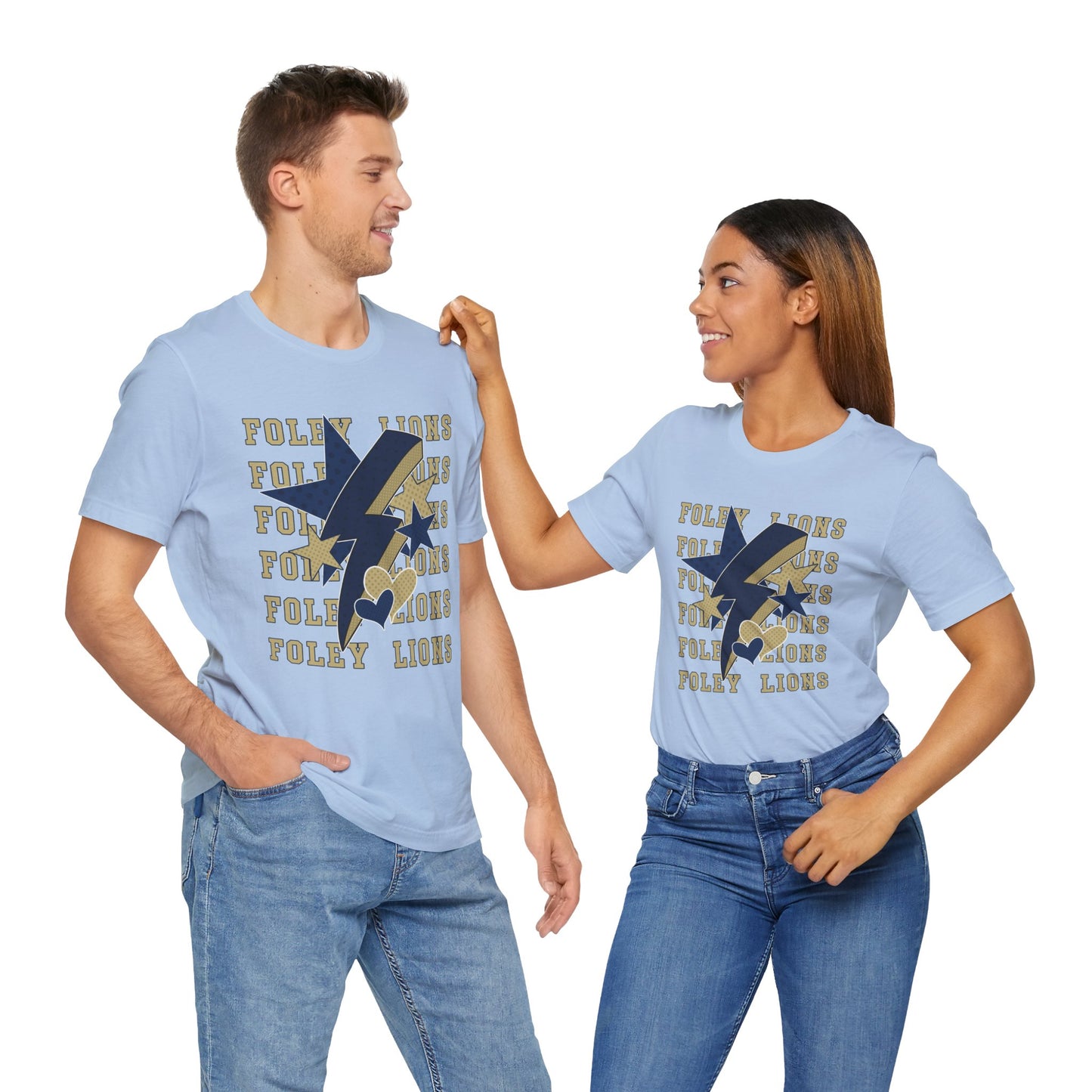 Foley Lions Hearts, Stars, Lightning Tee - Bella Canvas