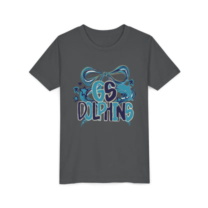 Youth GS Dolphins Coquette Bow Tee - Bella Canvas