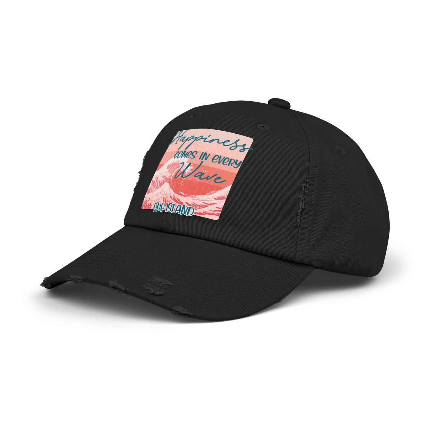 Happiness Comes in Every Wave Ono Distressed Cap