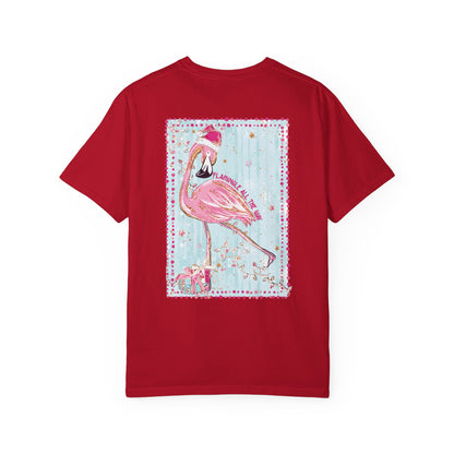 Flamingo Flamingle All the Way Christmas Tee - Comfort Colors