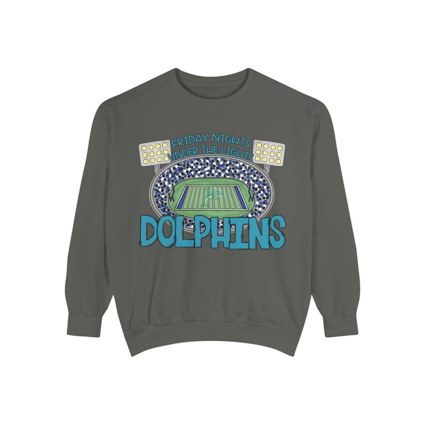 Adult Friday Night Lights Dolphins Sweatshirt - Comfort Colors