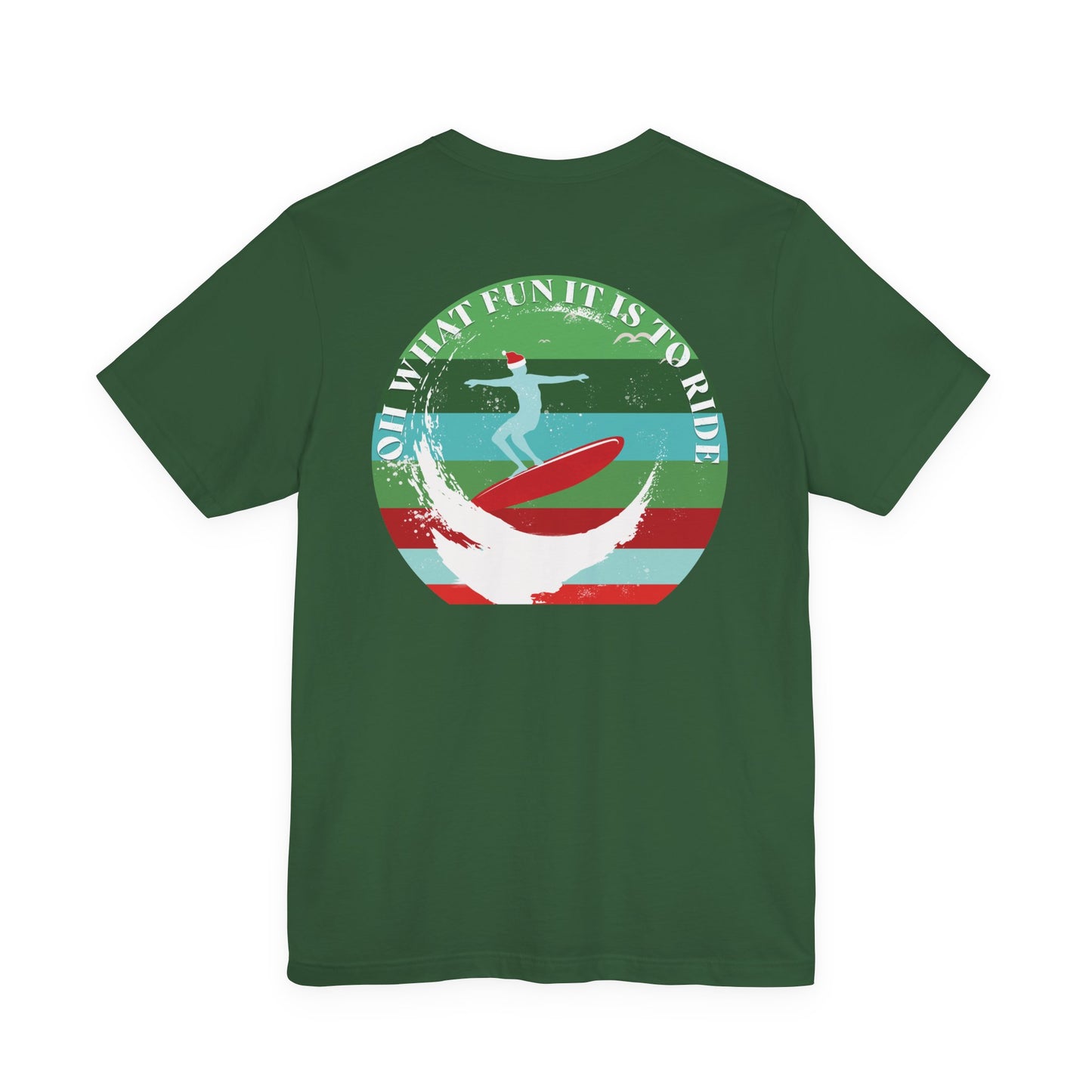 Adult Christmas Surfing Tee - Bella Canvas