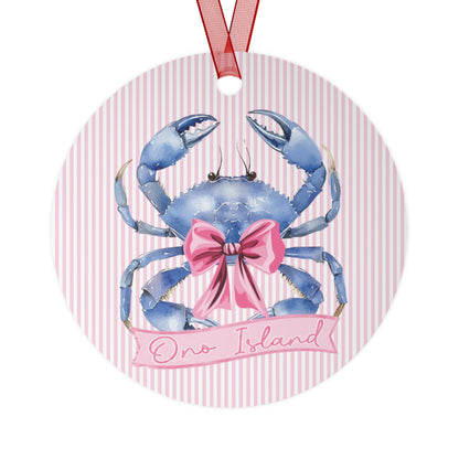 Coquette Crab Ono Island Christmas Ornament