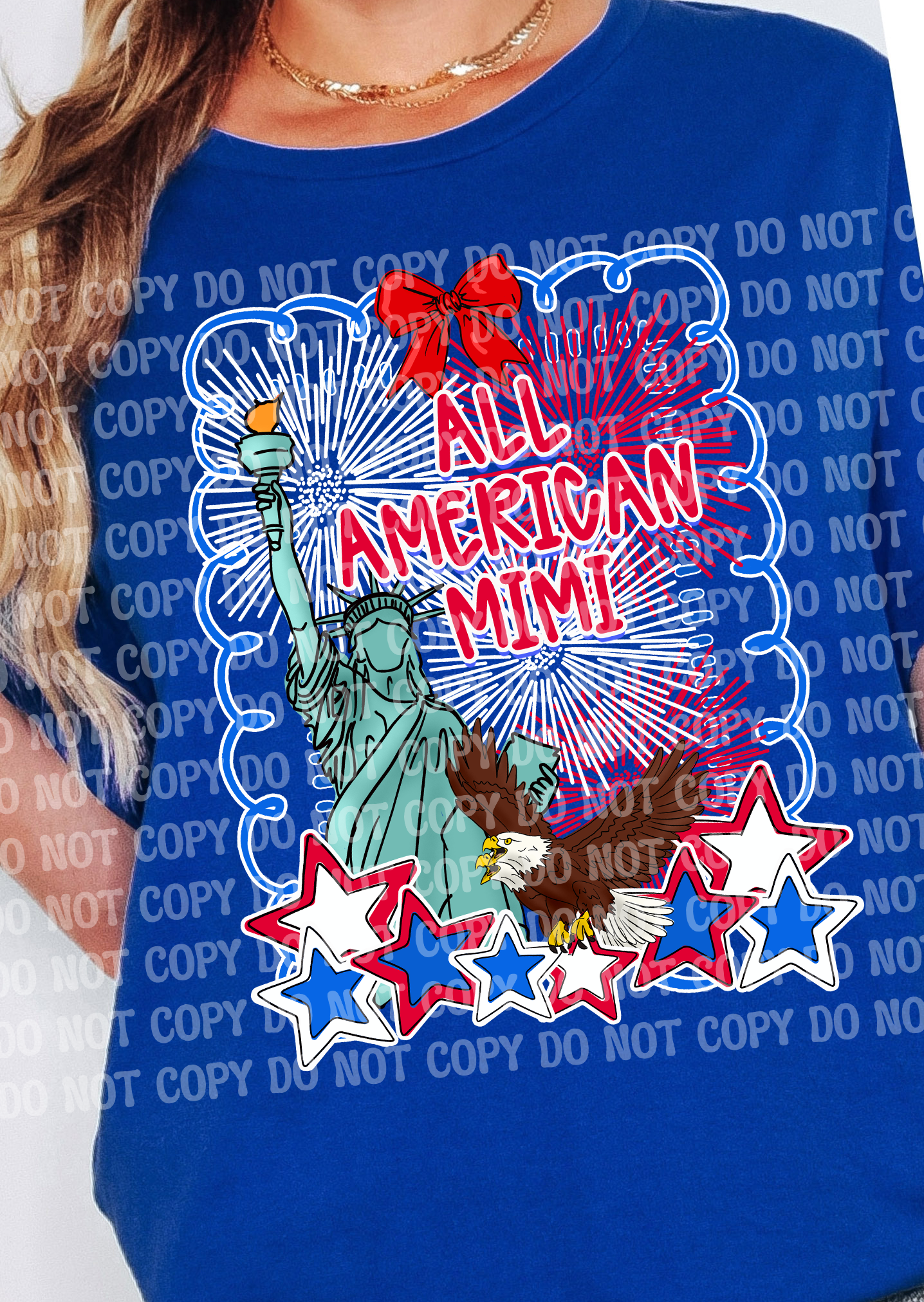 All American Mimi Fourth of July Fireworks Statue of Liberty  Design - Red, White & Boom – Coquette Preppy Whimsical 4th of July Digital Design for Kids & Family | Patriotic Summer Fun Download