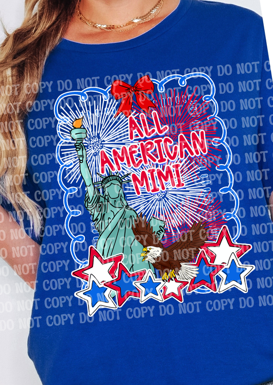 All American Mimi Fourth of July Fireworks Statue of Liberty  Design - Red, White & Boom – Coquette Preppy Whimsical 4th of July Digital Design for Kids & Family | Patriotic Summer Fun Download
