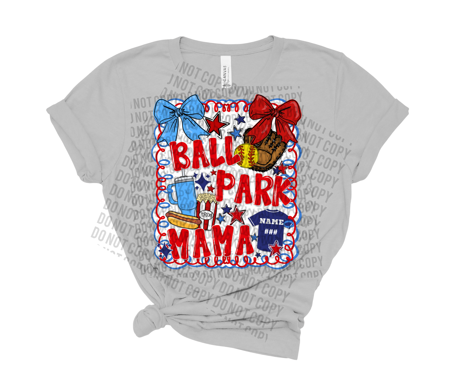 Custom Softball Baseball Ball Park Mama Digital Design