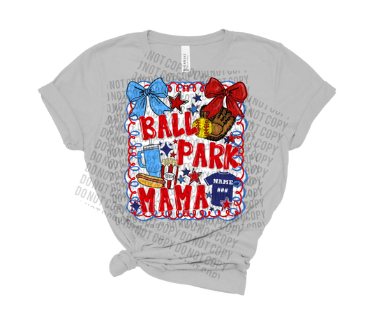 Custom Softball Baseball Ball Park Mama Digital Design
