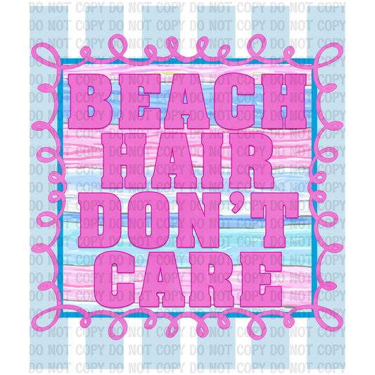 Beach Hair Don't Care Digital Design