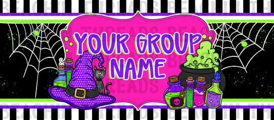 Witchy Potions and Spooky Vibes Halloween Facebook Cover Header for Boutiques and Groups