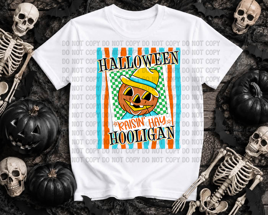 Halloween Hooligan Raisin Hay Scarecrow Halloween Digital Designs | Retro Halloween Scarecrow Shirt Design
