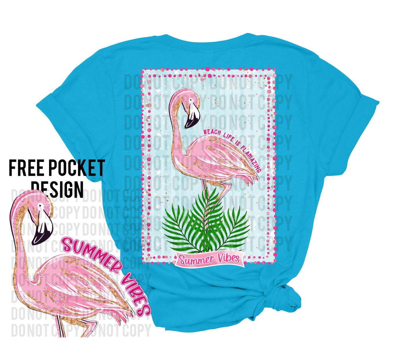 Beach Life is Flamazing Summer Vibes Digital Design