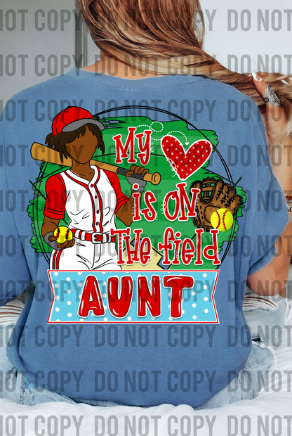My Heart is on the Field Softball Aunt - Dark Hair 2