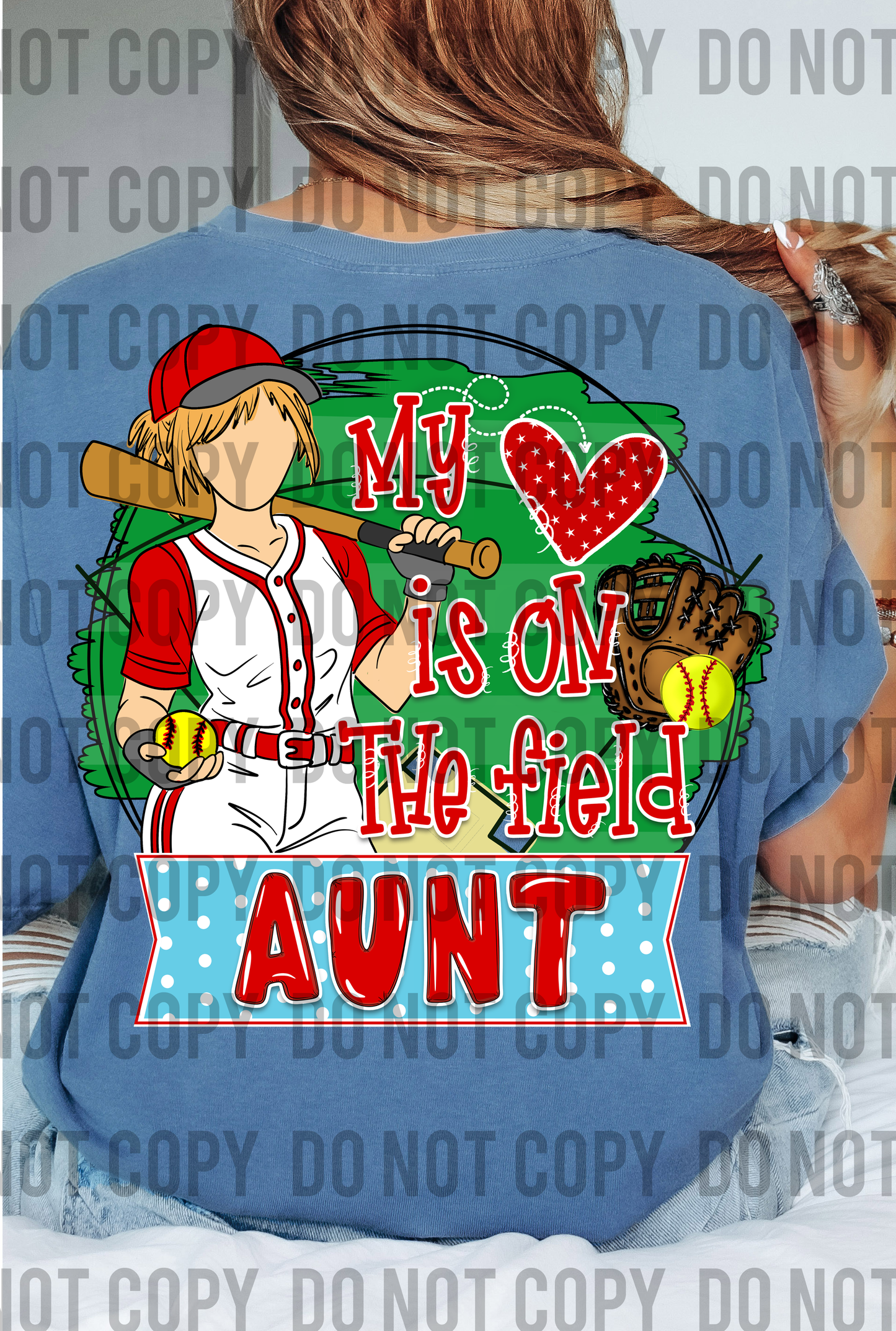 My Heart is on the Field Softball Aunt - Blonde