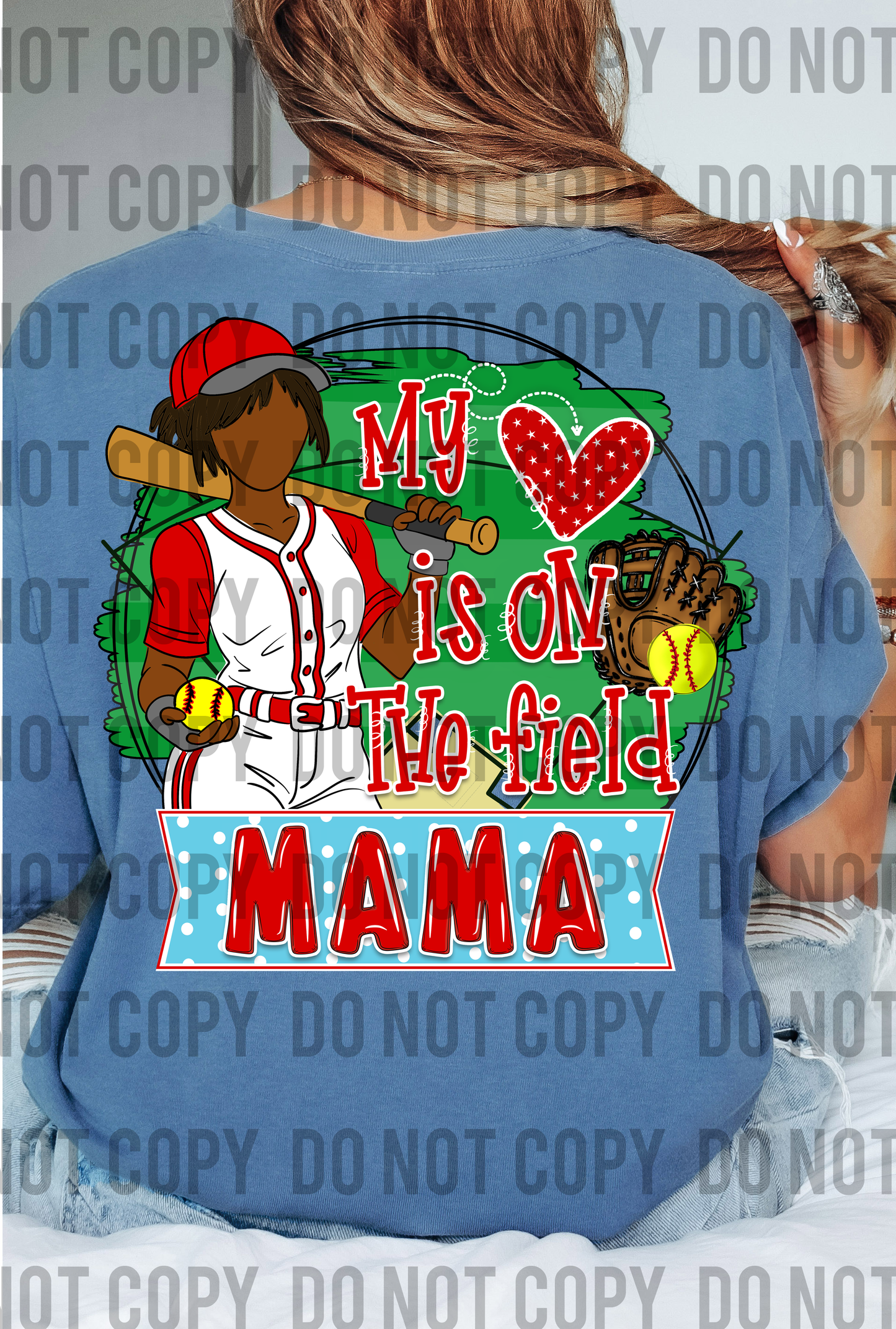 My Heart is on the Field Softball Mama