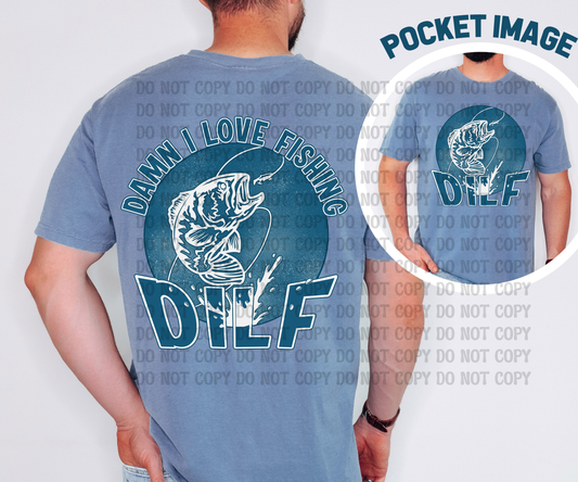 DILF Damn I Love Fishing Shirt | Funny Fishing Tee | Beachin Threads Coastal Mens Graphic Tee | Father’s Day Gift”