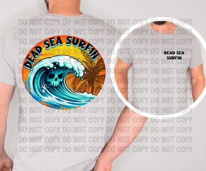 Dead Sea Surfin Shirt | Skull Wave Surf Graphic Tee | Father's Day Beach Shirt | Boy Surfin Shirt