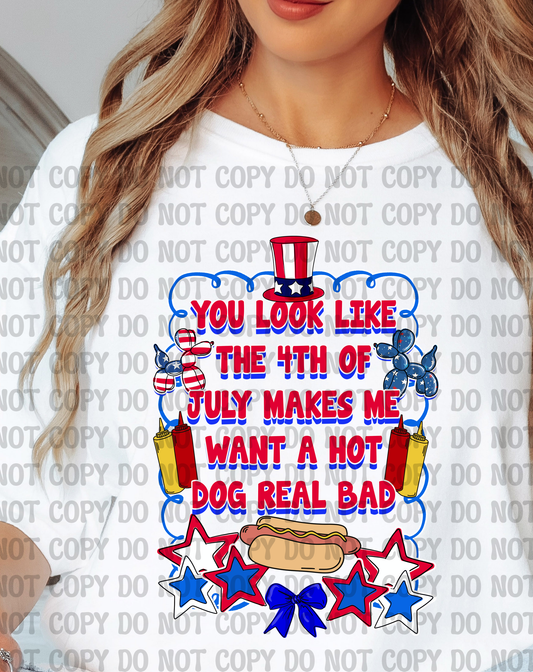 You Look Like the Fourth of July Uncle Sam Hat Stars Stripes Hot Dog Girlie Girly Fireworks Statue of Liberty  Design - Red, White & Boom – Coquette Preppy Whimsical 4th of July Digital Design for Kids & Family | Patriotic Summer Fun Download