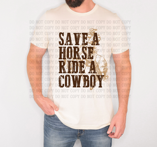 Save a Horse Ride a Cowboy Western Digital Design | Country Boots Graphic | Rodeo, Ranch, Horse Lover Tee PNG | Unisex Western Shirt Design