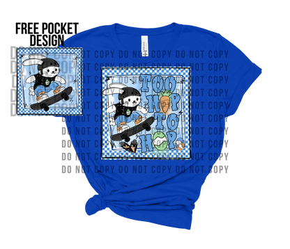 Too Hip to Hop Skateboarding Bunny - boy Easter