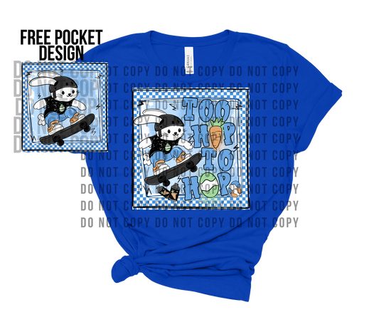Too Hip to Hop Skateboarding Bunny - boy Easter