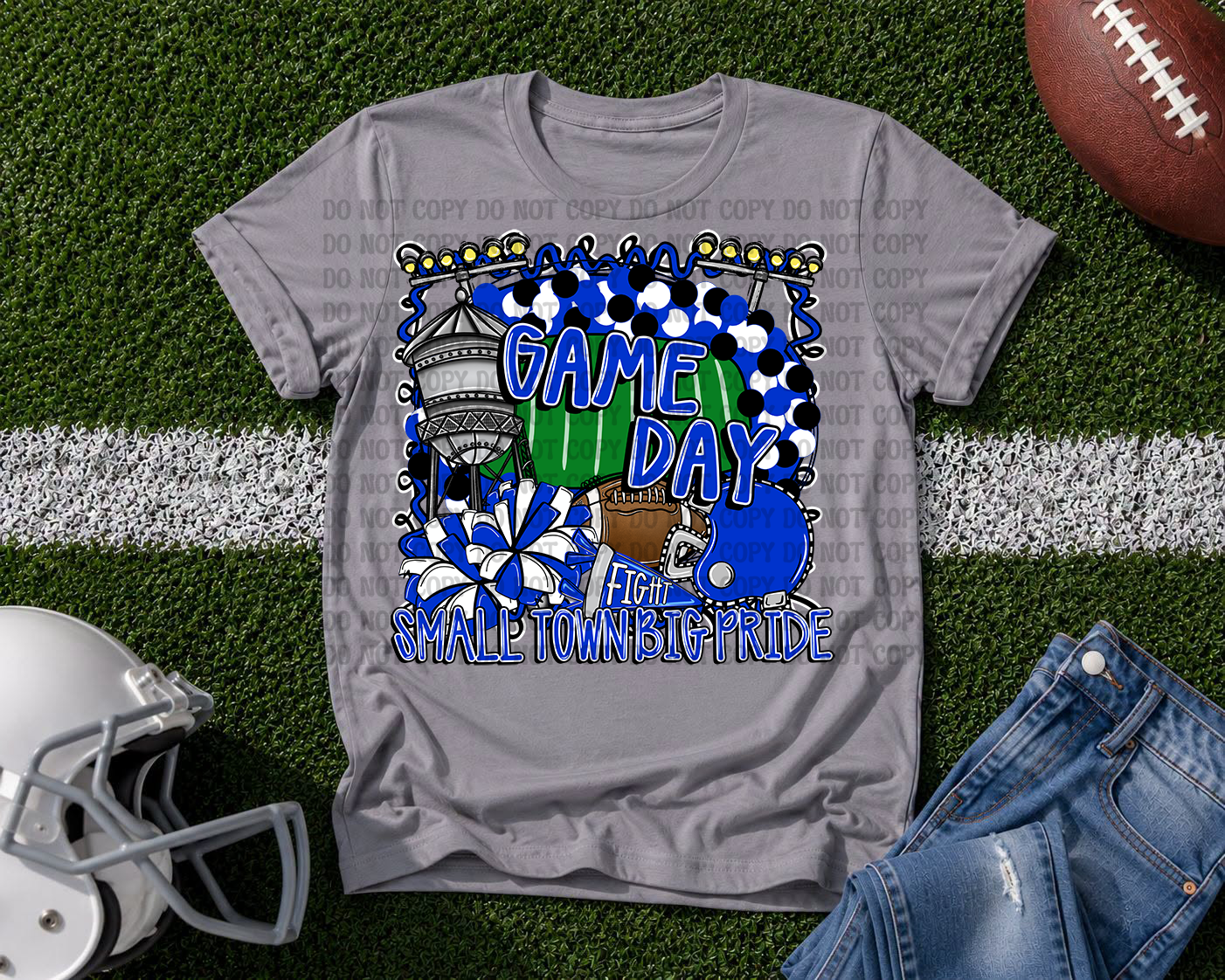 Custom Small Town Big Pride Football PNG | Personalized Friday Night Lights Team Spirit Design | Football Fan Digital Download