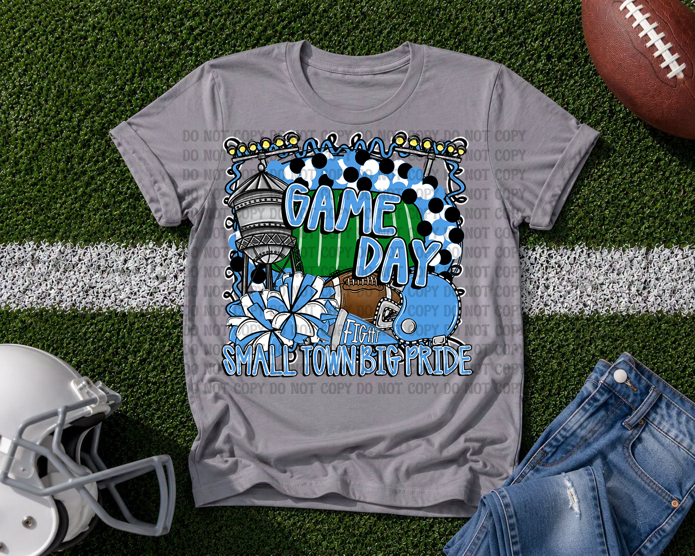 Custom Small Town Big Pride Football PNG | Personalized Friday Night Lights Team Spirit Design | Football Fan Digital Download
