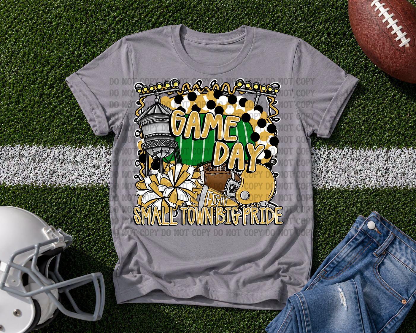 Custom Small Town Big Pride Football PNG | Personalized Friday Night Lights Team Spirit Design | Football Fan Digital Download