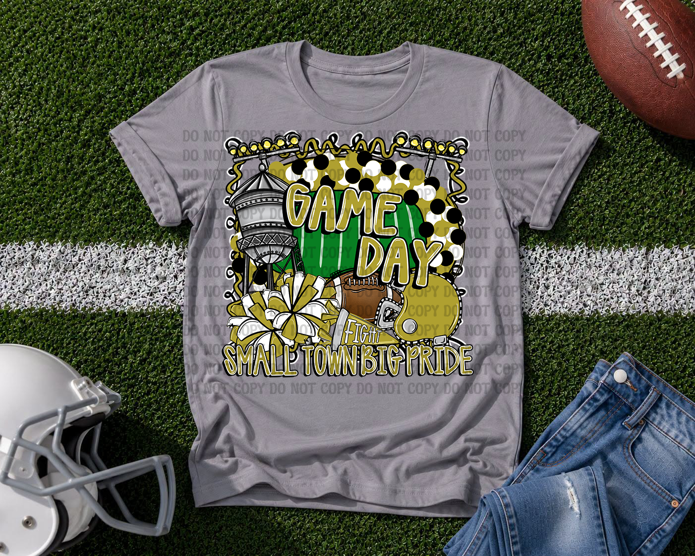 Custom Small Town Big Pride Football PNG | Personalized Friday Night Lights Team Spirit Design | Football Fan Digital Download