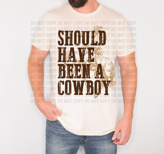 Should Have Been a Cowboy Western Digital Design | Country Boots Graphic | Rodeo, Ranch, Horse Lover Tee PNG | Unisex Western Shirt Design