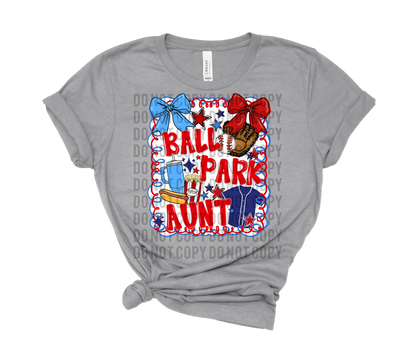 Ball Park Baseball Aunt Digital Design