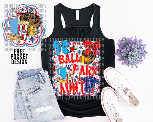 Ball Park Softball Aunt Digital Design