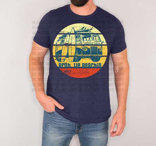 Bruh We Beachin Surf & Beach Vibes Digital Design | Unisex Summer Shirt Graphics | Father’s Day Beach Tee PNG | Retro Surf Van & Palm Tree Designs